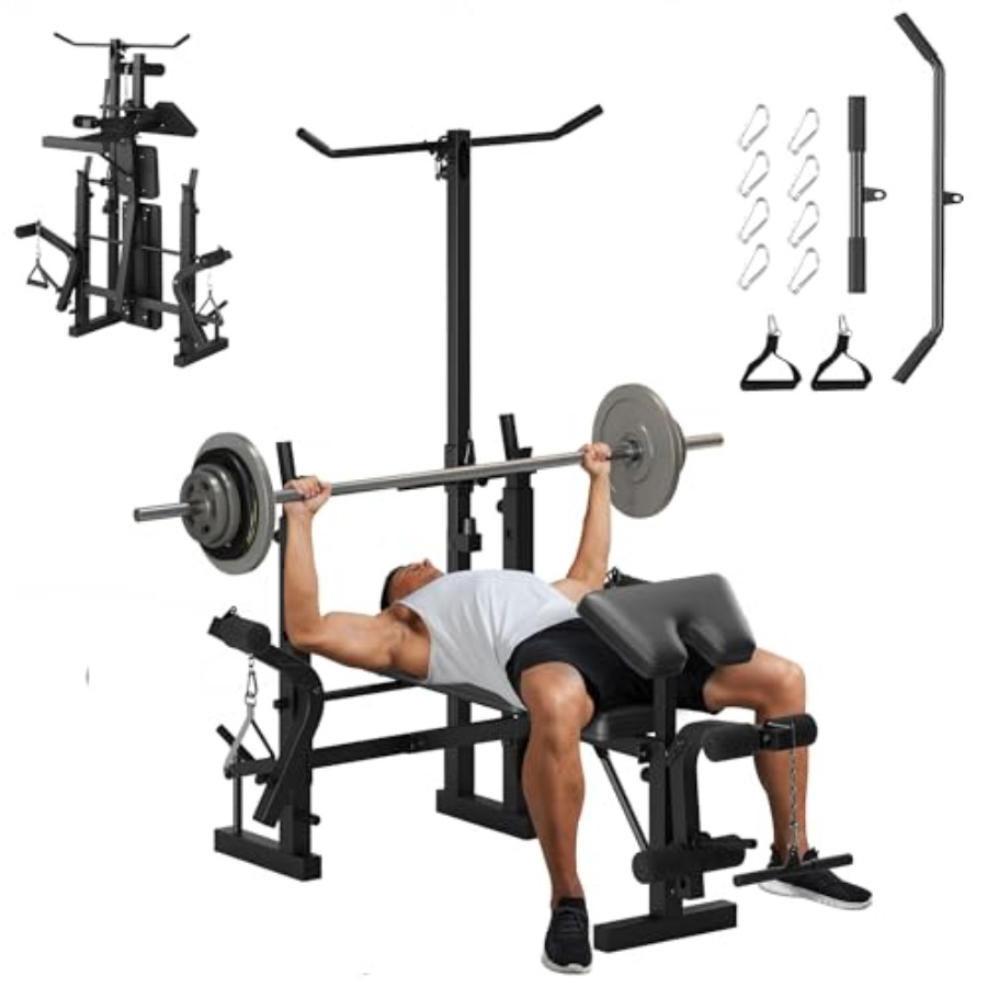 Home Gym Leg Extension - Homegym Krachttraining Bankstel: 7-in-1 Verstelbare Gewichtsbank