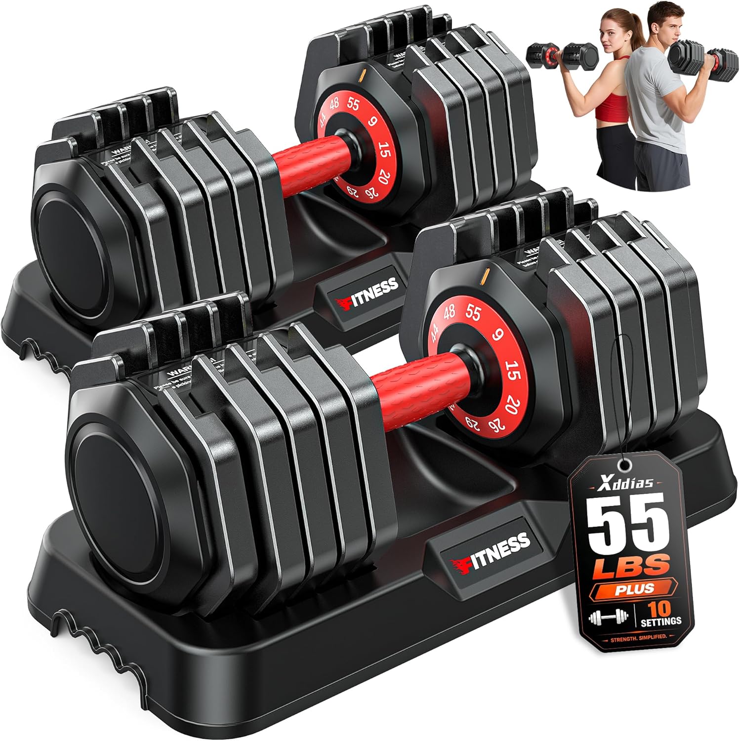 Home Gym Options - 2-delige verstelbare dumbbellset voor krachttraining, ontwerp