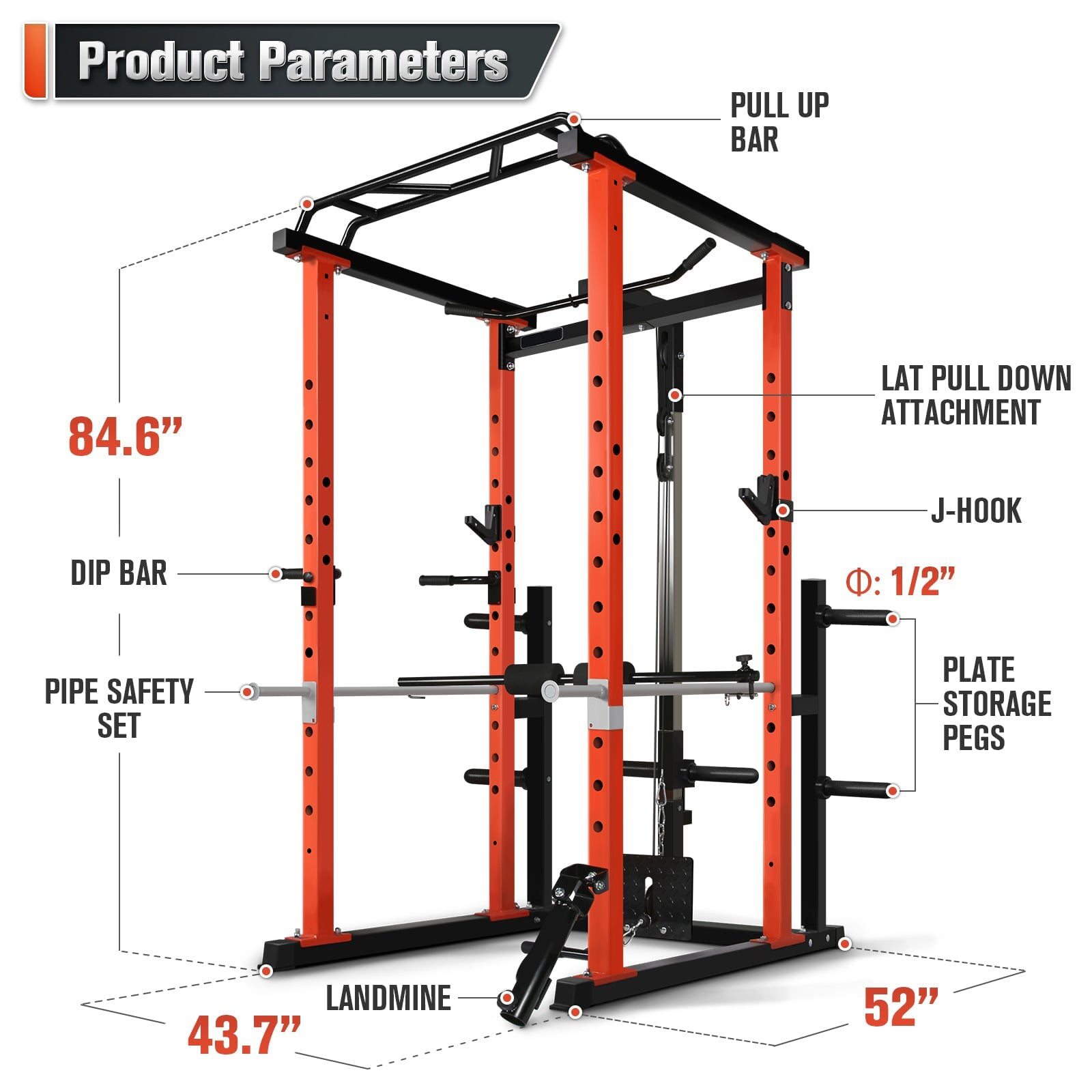 Home Gym Machine - Commerciële multifunctionele krachtcage homegym met pulldown