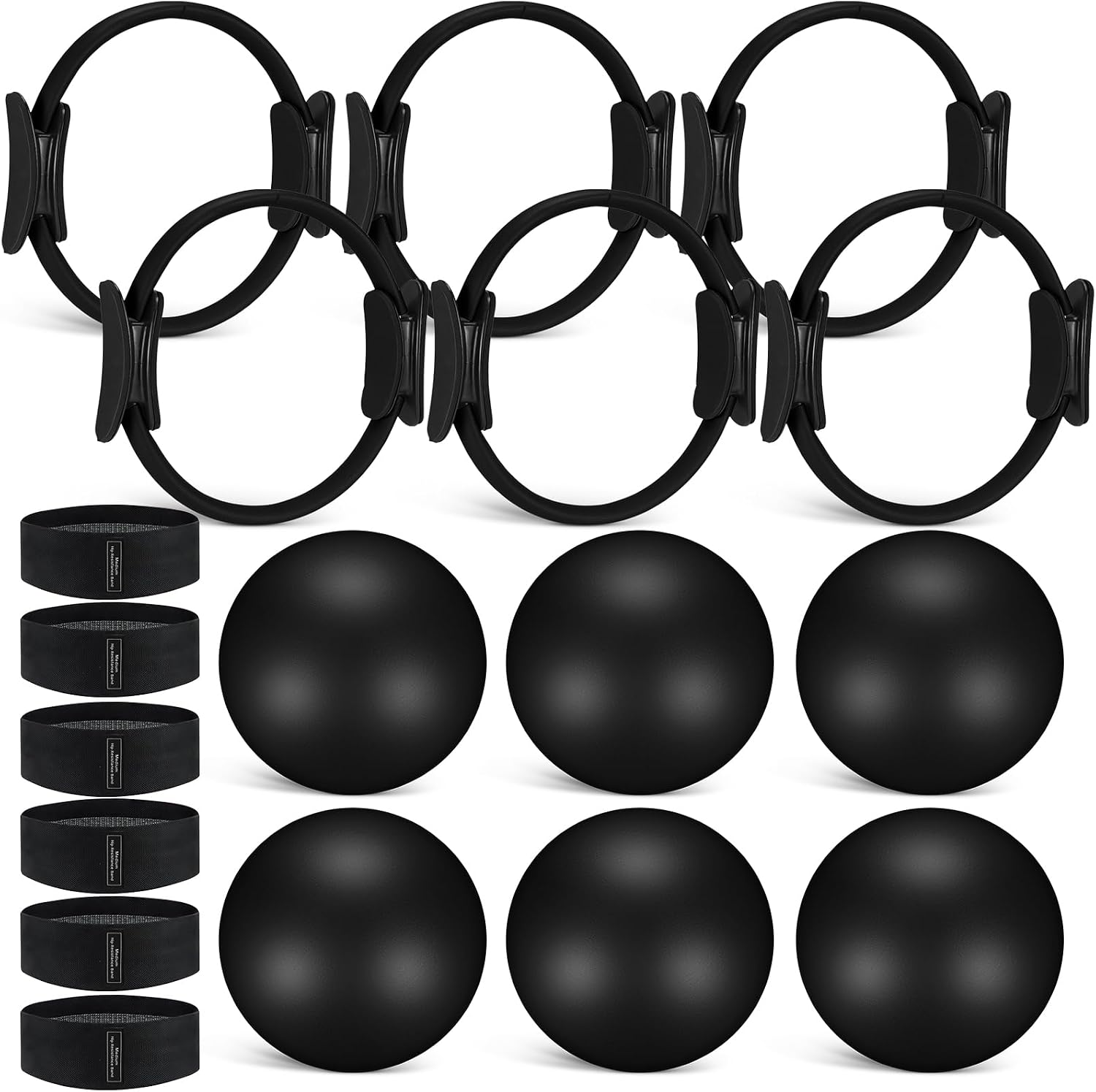 Resistance Loop Mini Band - 18-delige Pilates Ring- en Balset met