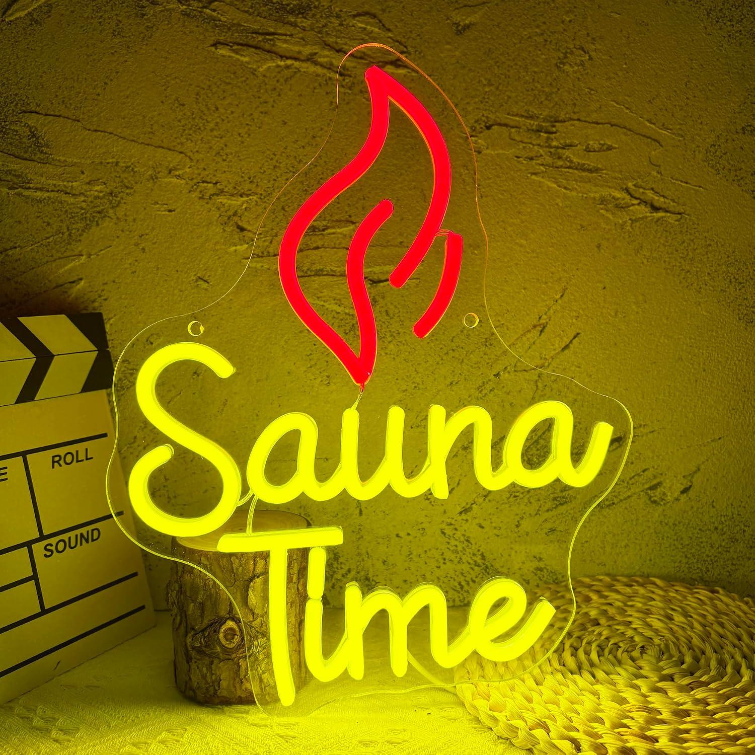 Sauna Home Gym - Sauna Tijd Neonbord USB Dimbare LED