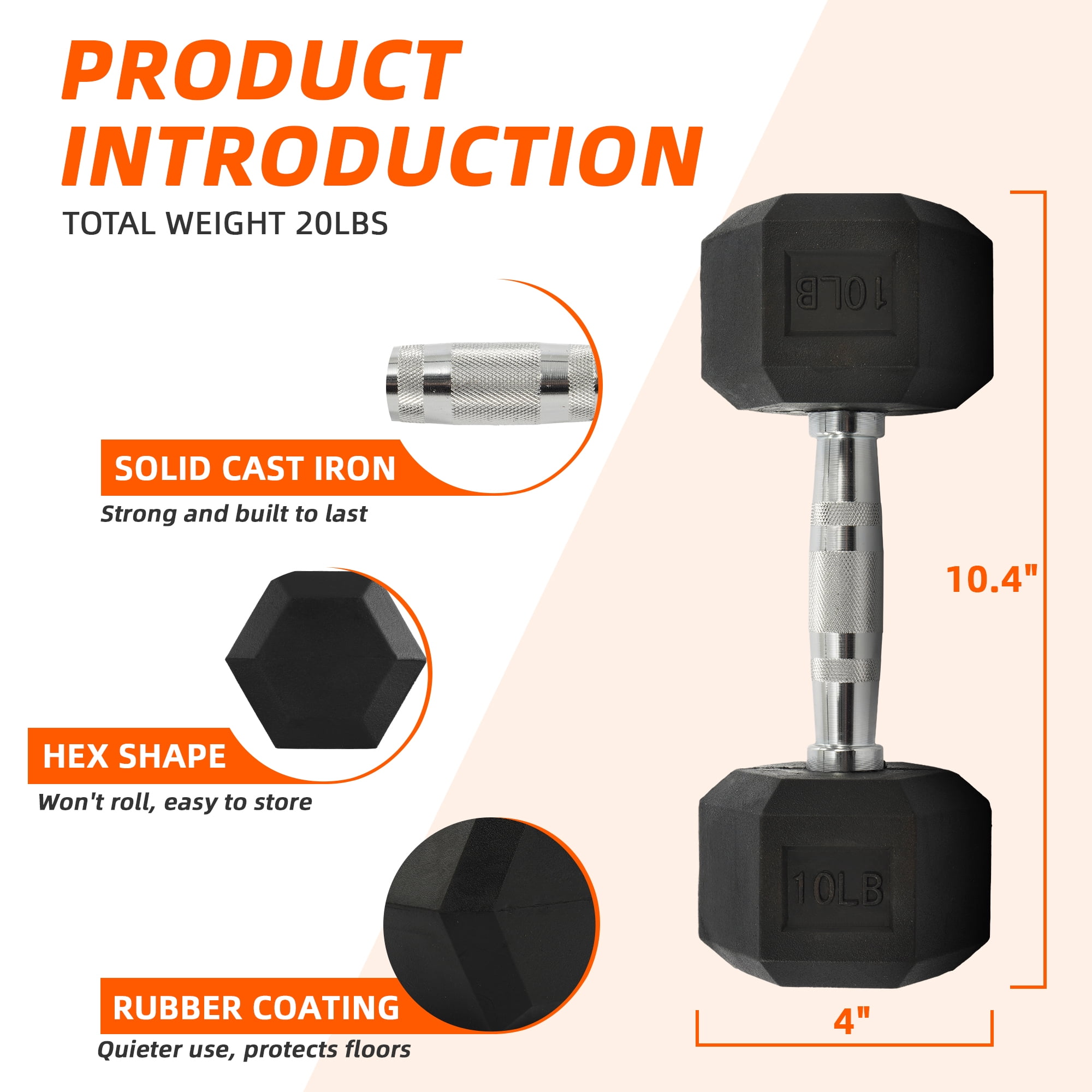 Rubber beklede hex dumbbells 1 - Home Gym Training Program recensie en prijs