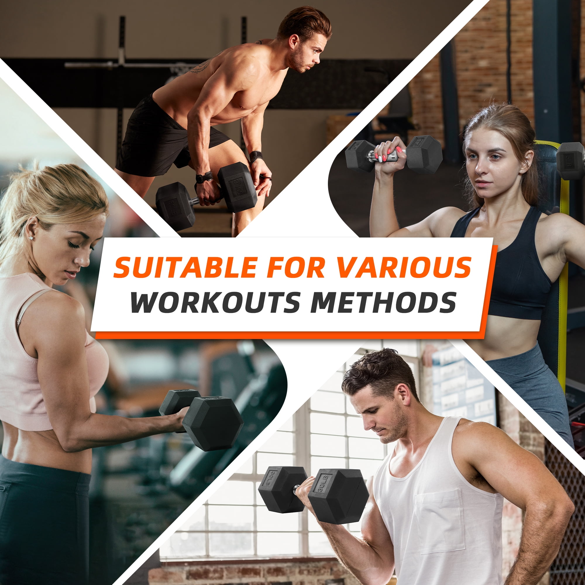 Rubber beklede hex dumbbells 1 - Home Gym Training Program recensie en prijs