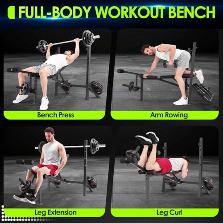 900LBS Gewichtsbankset met Squ - Home Gym Leg Extension recensie en prijs