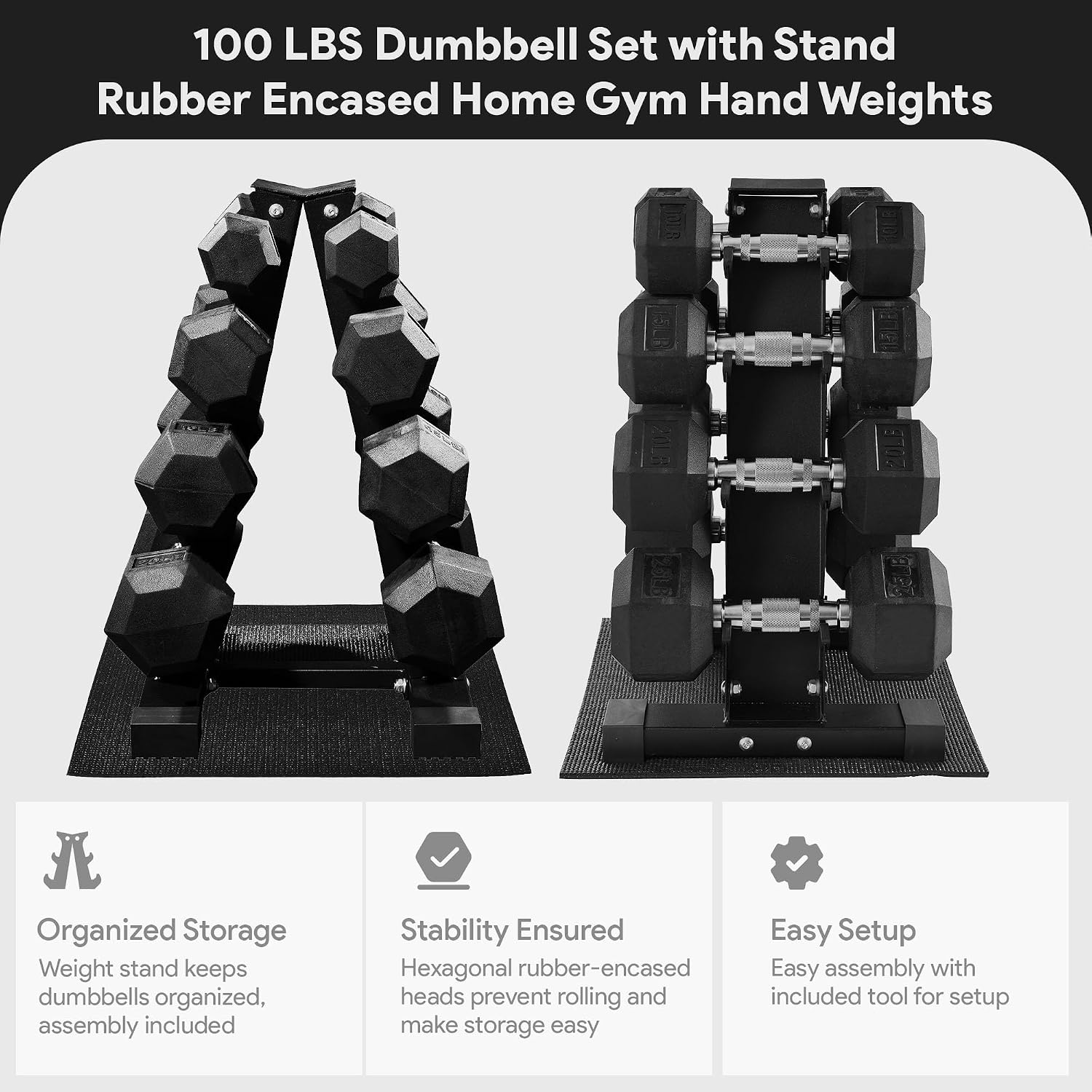 Rubberen Hexagonale Dumbbell G - Home Gym Options recensie en prijs