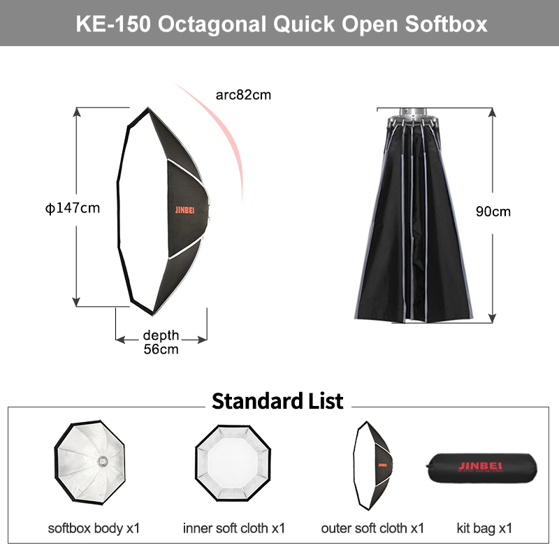 JINBEI KE-150cm Snel Op te zet - Plyo Box Set recensie en prijs